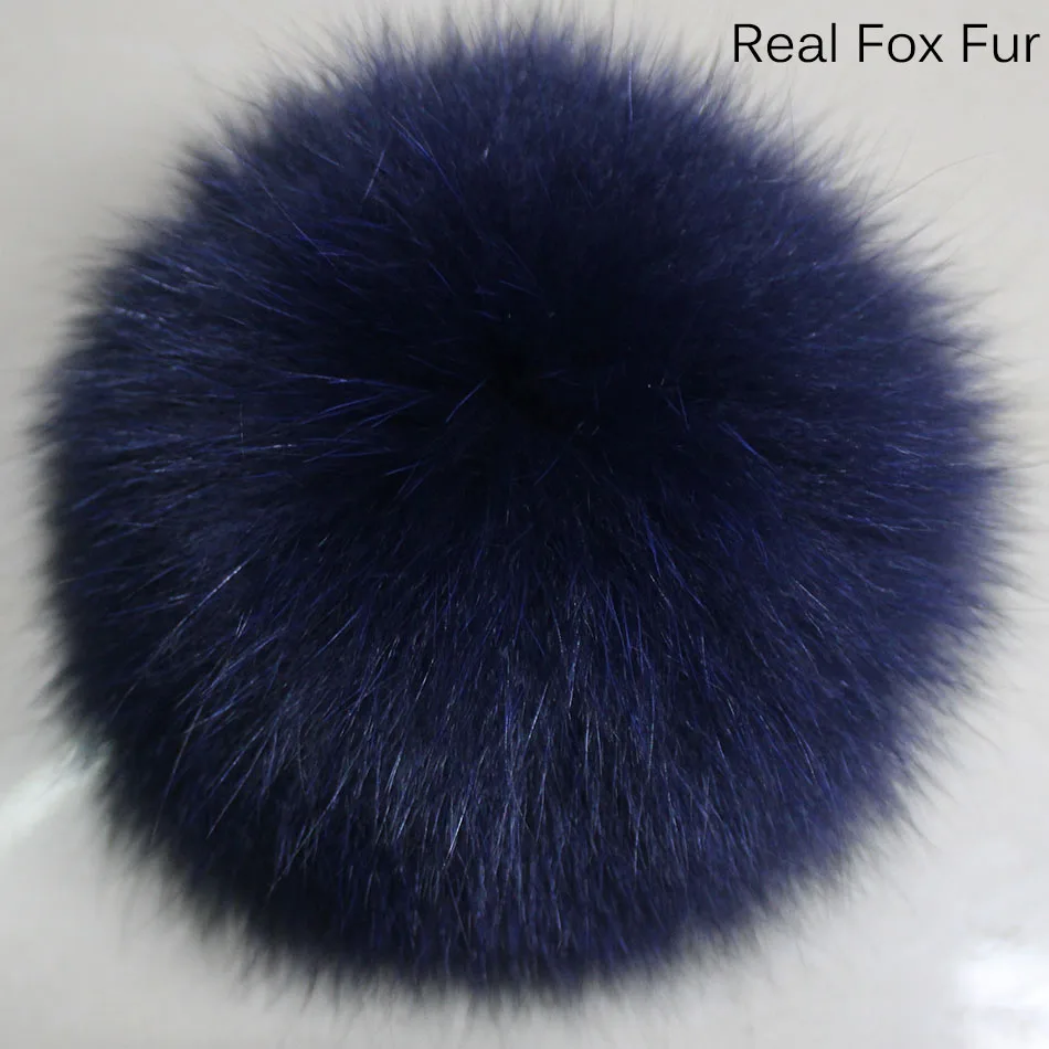 Nature Fur Pompom Fur Pom With Button DIY Fox Pompom Balls  Fur Pompon Fox Raccoon Pom Pom For Scarves Hats Bags  Accessories