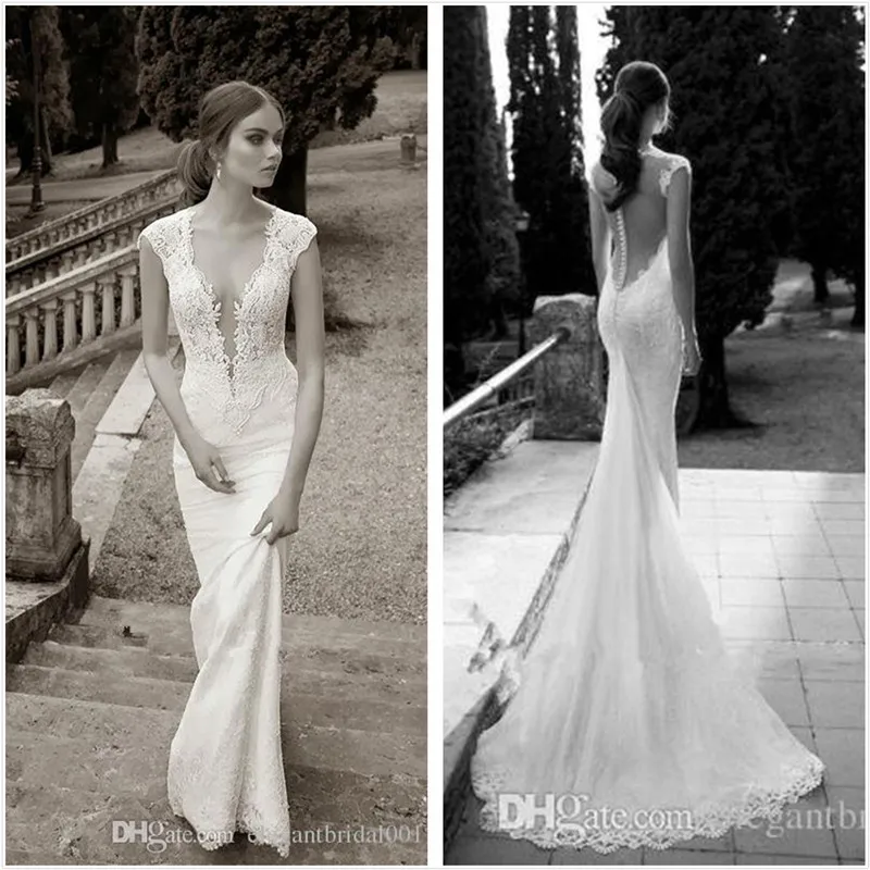 Nastya 2016 thermal imager strapon lace mermaid Wedding Dress sexy Deep