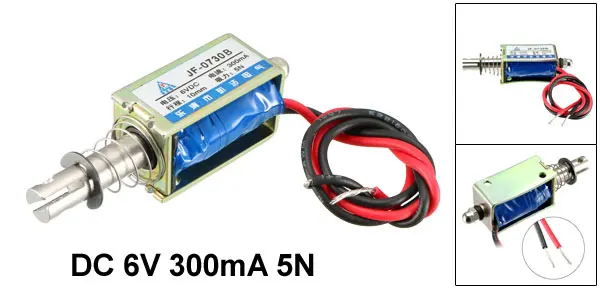 Uxcell DC 6/12 V Электромагнит 300mA 5N 10 мм Pull Push Тип открытая рамка линейный Электромагнит движения 1 шт - Цвет: JF-0730B