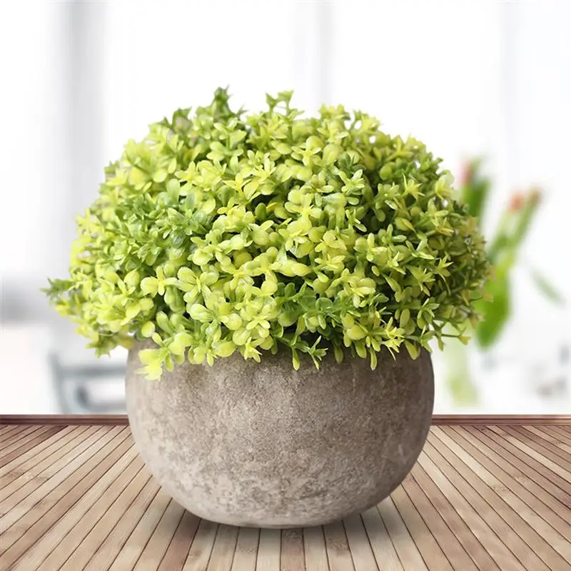 Artificial Plant Vintage Plastic Potted Green Fake Plant Decor Plant Artificial Planters Indoor