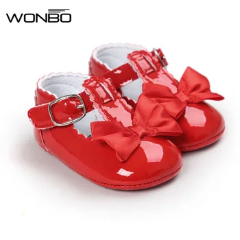 

2019 Spring Baby Girl First Walkers Lovely Mirror PU Shoes Princess Non-Slip Infant Soft Child Toddler Shoes