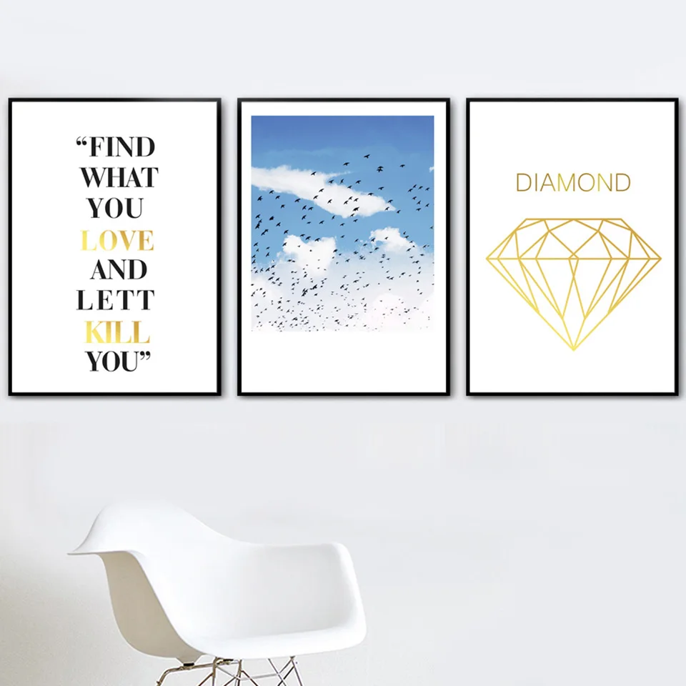 Sky-Diamond-Love-Quotes-Nordic-Posters-And-Prints-Wall-Art-Canvas-Painting-Landscape-Wall-Pictures-For (1)