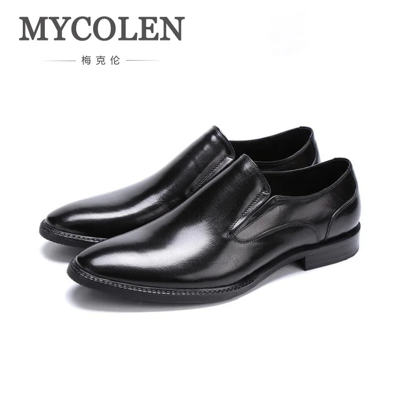 MYCOLEN/брендовые Модные Мужские модельные туфли мужские из натуральной кожи без