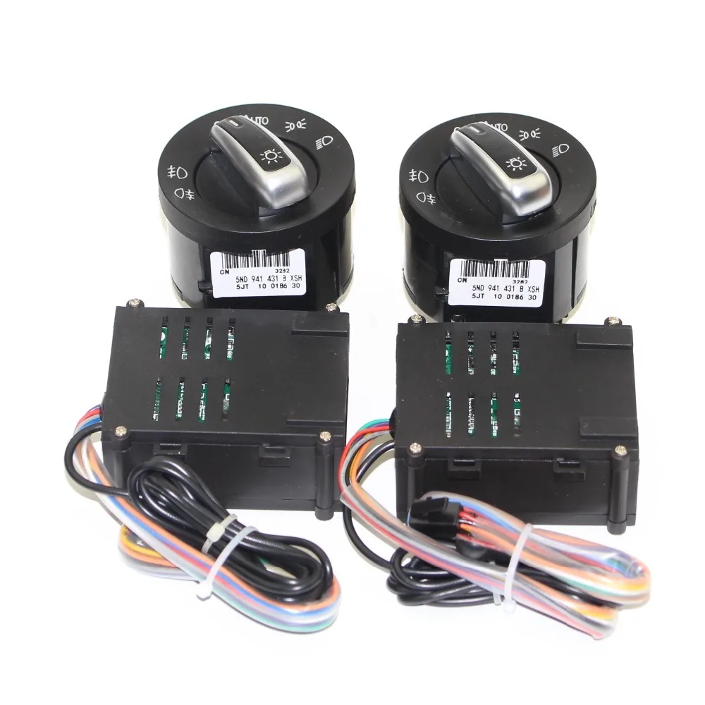 2 Set Car Lights Switch + Chrome Auto Sensor Light For Vw Passat B5