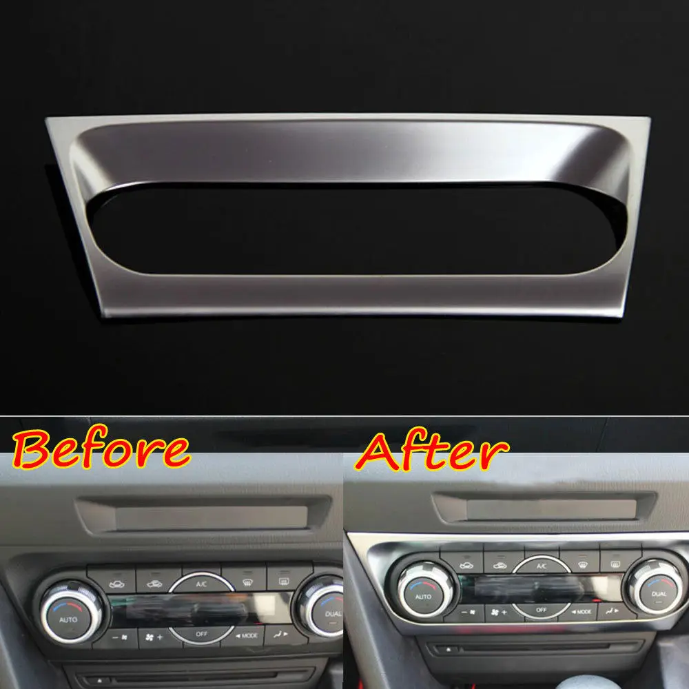 

BBQ@FUKA 1pcs ABS Car A/C Air Condition Control Knob Cover Trim Panel For Mazda 3 M3 Axela 2014-2015 Car interior decoration