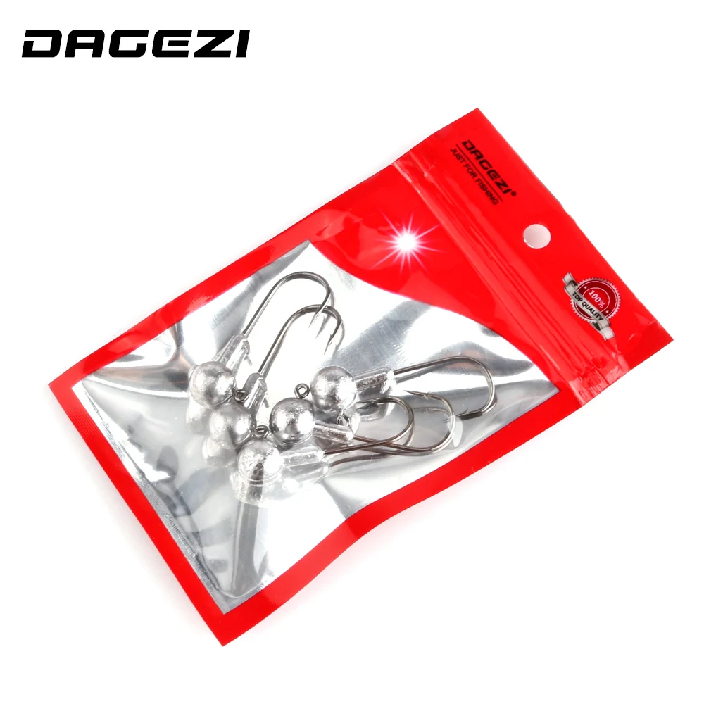 DAGEZI 5 шт./лот крючок с головкой для джига 3. Φ 7g свинцовая головка рыболовный джиг