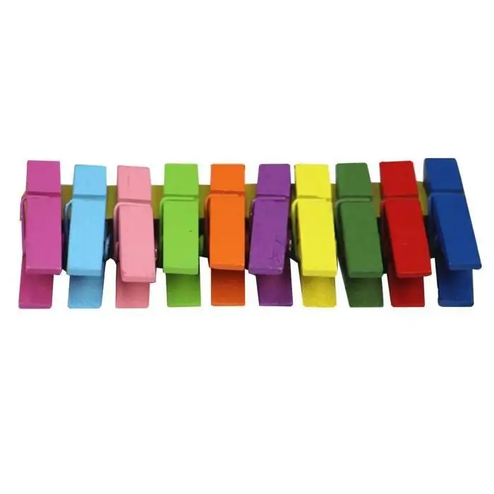 

100 Pieces Memo Clip Photo folder Wooden clip Scratch clip Photo clip of solid color for decoration type 2