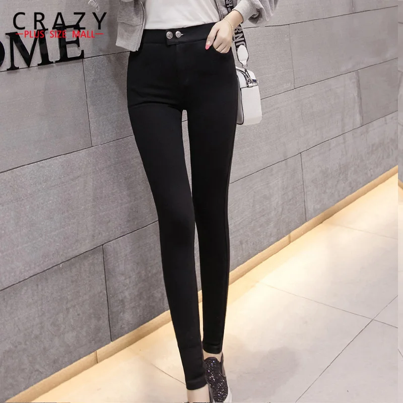 جديد L-5XL صالح 40-110 كيلوجرام النساء الشتاء سميكة الدافئة قلم رصاص السراويل جيدة مرونة زائد حجم 5XL 4XL XXXL سليم نحيل طماق