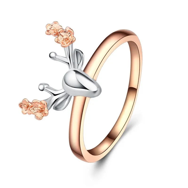 

2019 element jewelry Creative personality elk rings Color retention ring Cute Fashion Jewelry For Women and Girl Gifts