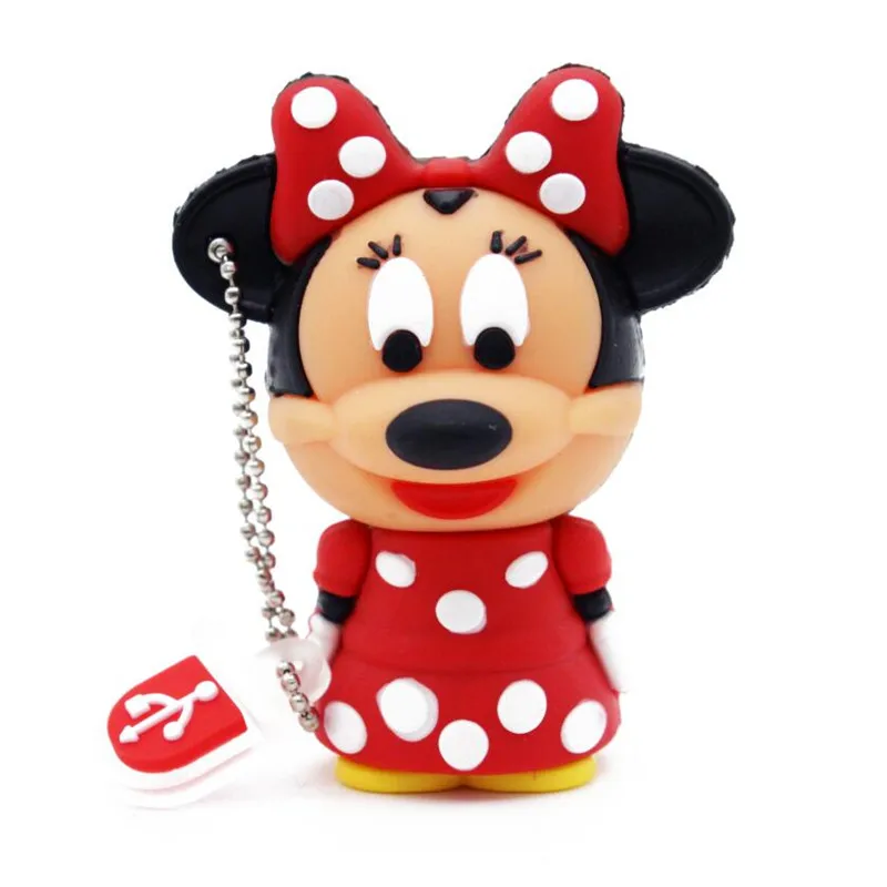 JASTER Minnie usb флеш-накопитель флешки 64 Гб 32 г 16 ГБ 8 ГБ 4 ГБ certoon брелок с мышью usb 2,0 карта памяти - Цвет: Red