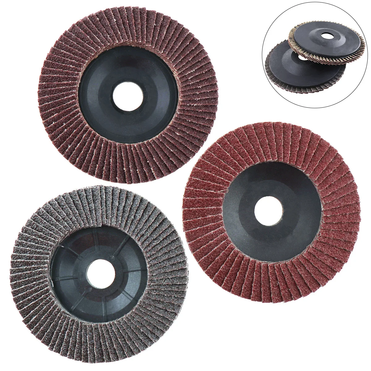 3pcs 4 Inch Multi leaf Polishing Grinding Disc Disk Wheel with 16mm