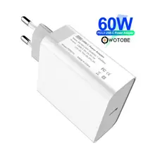 Настенное зарядное устройство WOTOBE type-C, USB C 60 Вт адаптер питания PD/QC3.0 для MacBook Pro/Воздушный iPad Pro iPhone для samsung huawei Nexus