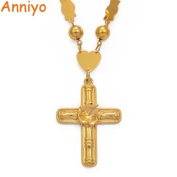 

Anniyo Hawaii Flowers Bamboo Cross Pendant Necklaces for Women Men Hibiscus Guam Micronesia Chuuk Pohnpei Jewelry Gifts #211806