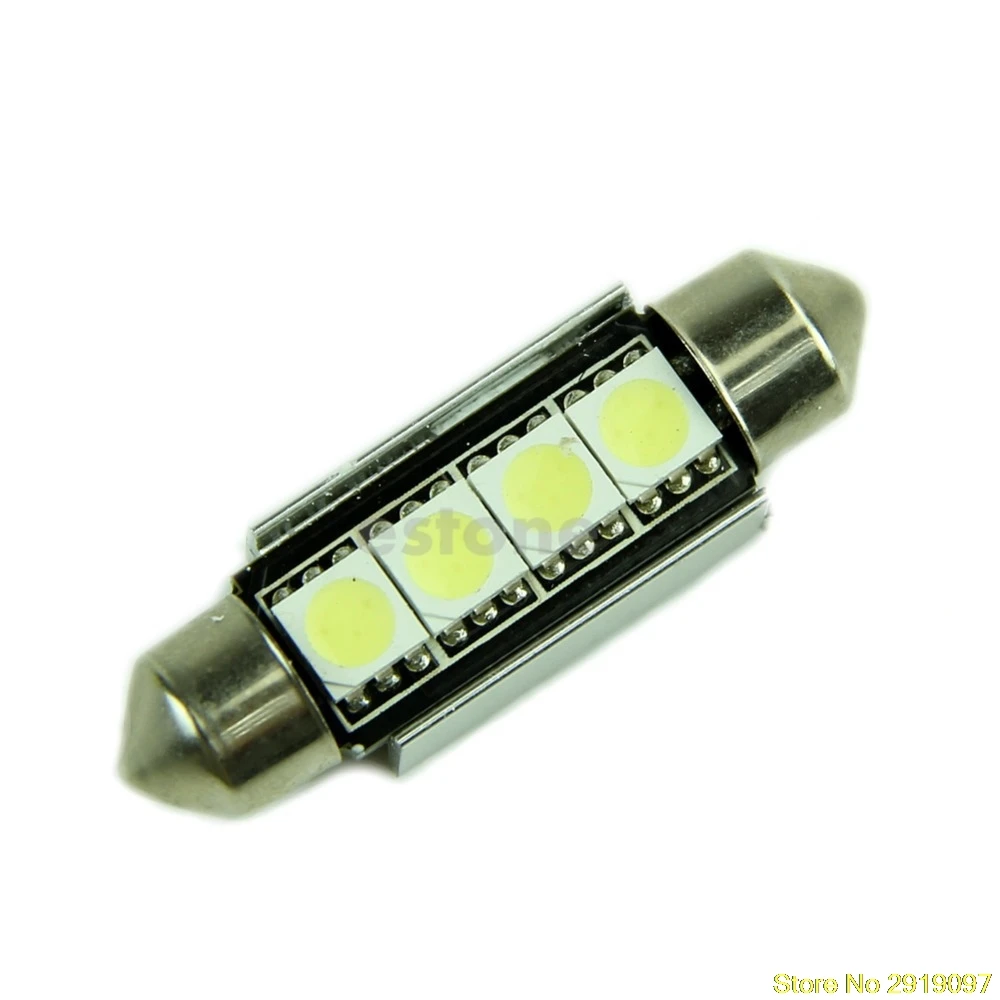

New Super Bright White 39MM 4 5050 Canbus Error Free Festoon Dome LED Light Bulb 12 V lighting 1PC Drop Shipping Support