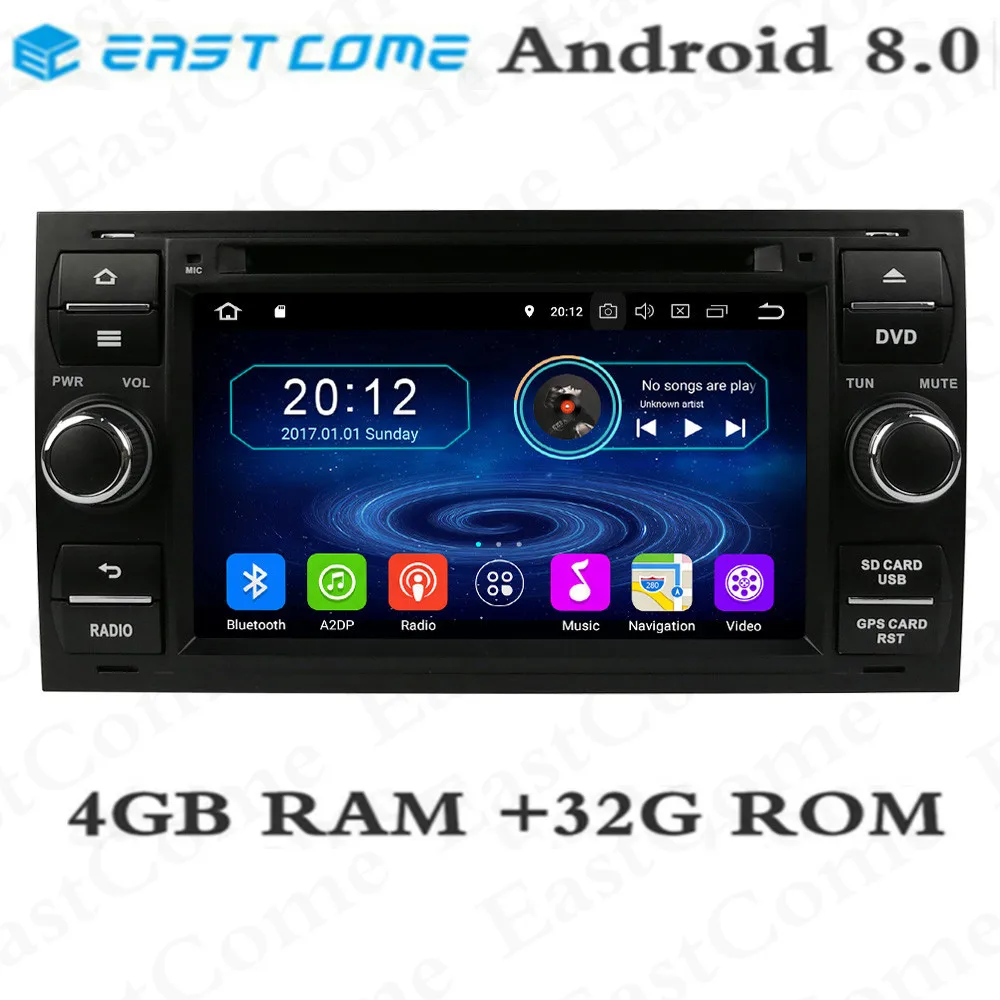 

IPS 4GB RAM 32GB ROM Octa Core Android 8.0 Car DVD Player For Ford Mondeo Connect Kuga Focus 2 S C MAX Radio GPS Navigation
