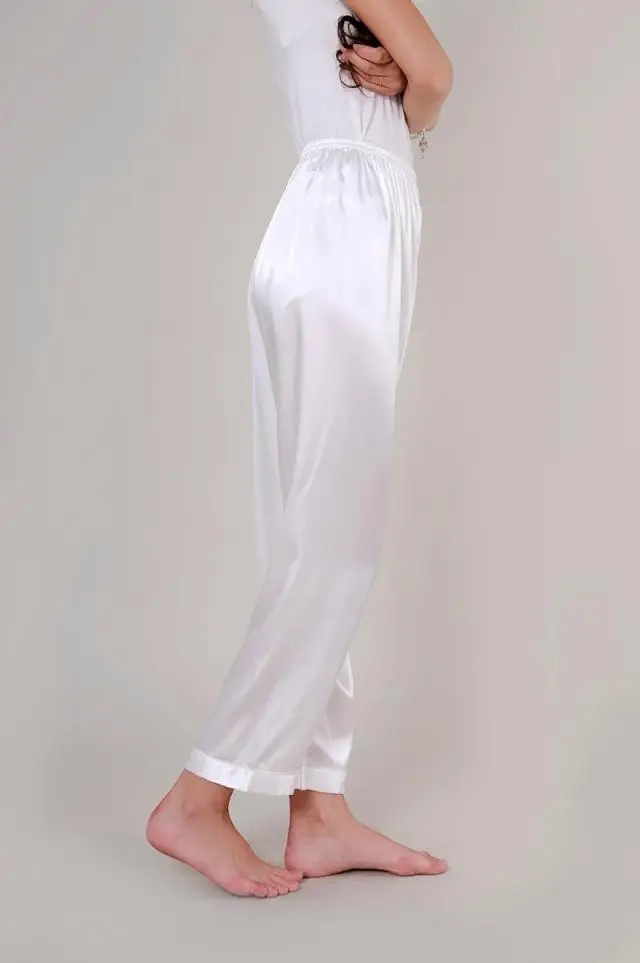 XL, XXL, XXXL плюс размеры Пижама низ сезон: весна-лето из искусственного шелка для женщин брюки для дома красный/черный Pyjama TrousersQ335