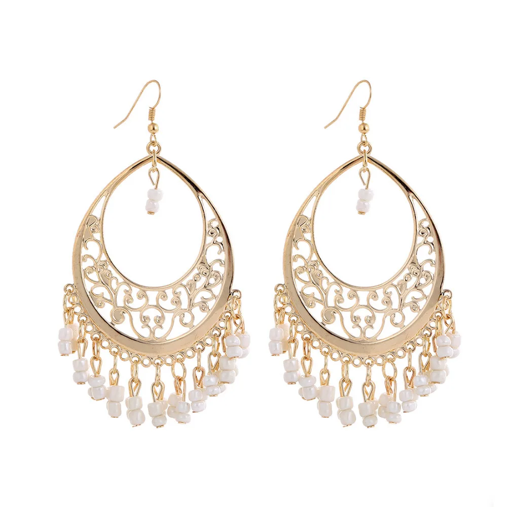 

Min. order is 9 usd (can mix) Bohemia Style Indian Retro Beads Tassel Earrings Dangle Drop Earrings for Women Jewelry