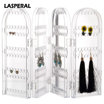 

Lasperal Foldable Earring Storage Holder Rack Jewelry Display Cosmetic Box Makeup Organizer Acrylic Transparent Organizer 4 laye