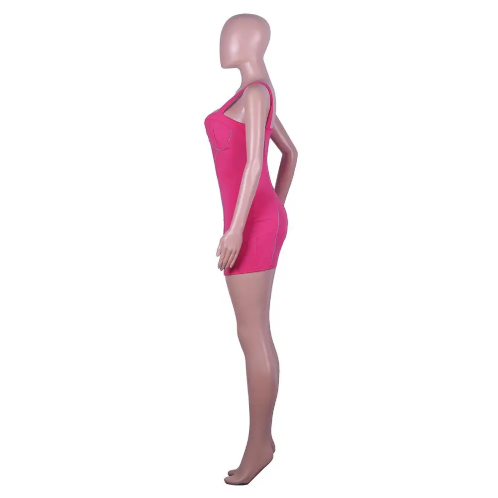 Adogirl عاكسة تقليم خليط ليلة النسخة اللباس حمالة السباغيتي الأشرطة Bodycon البسيطة فستان صيفي المرأة نادي Vestidos