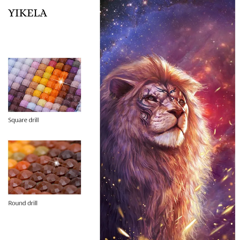 

Diamond Painting Cartoon Animal Galaxy Lion 5D DIY Diamond Embroidery Set Rhinestone Mosaic Cross Stitch Gift