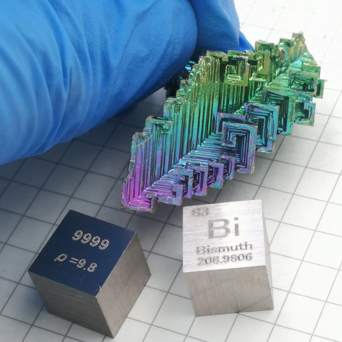  High Pure 10 x 10 x 10mm Wiredrawing Bismuth Cube Periodic Table Of Elements Cube for Study Educati