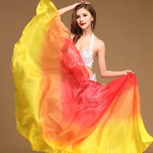 Шелк крылья реквизит для сцены полумесяц вуаль 250x114 см цветной шарф аксессуары для танца живота шелковая вуаль для танцев