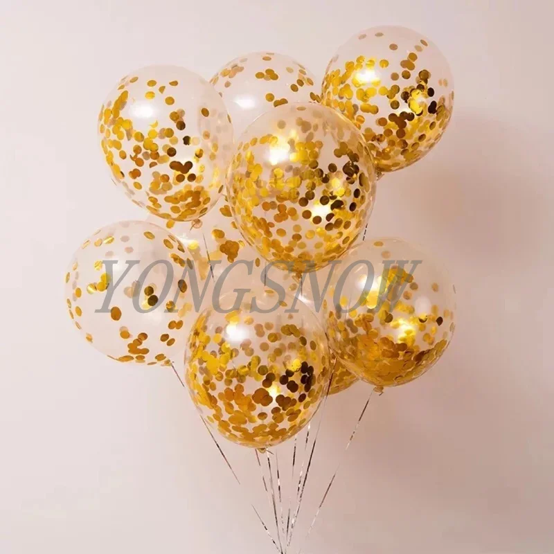

5pcs/lot 12'' Gold Confetti Balloons Premium 12 Inch Latex Party Air Ballons Toys for Birthday Wedding Party Balloons Decoration