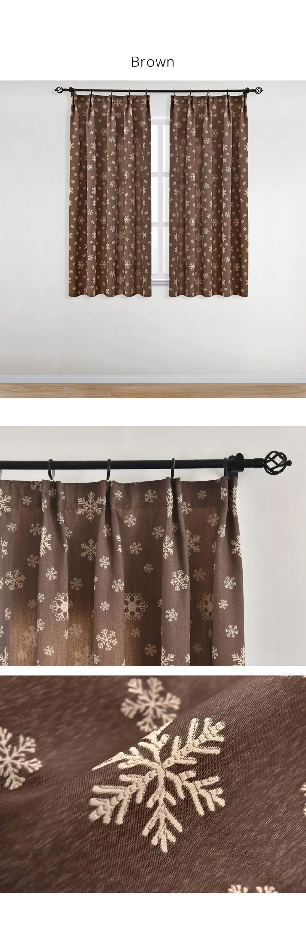 Smt607duan NAPEARL Short Curtains Semi Shade for Living Room Window Kitchen Snow Jacquard Drape High Quality Fabric Elegant Panel Read Made (3)