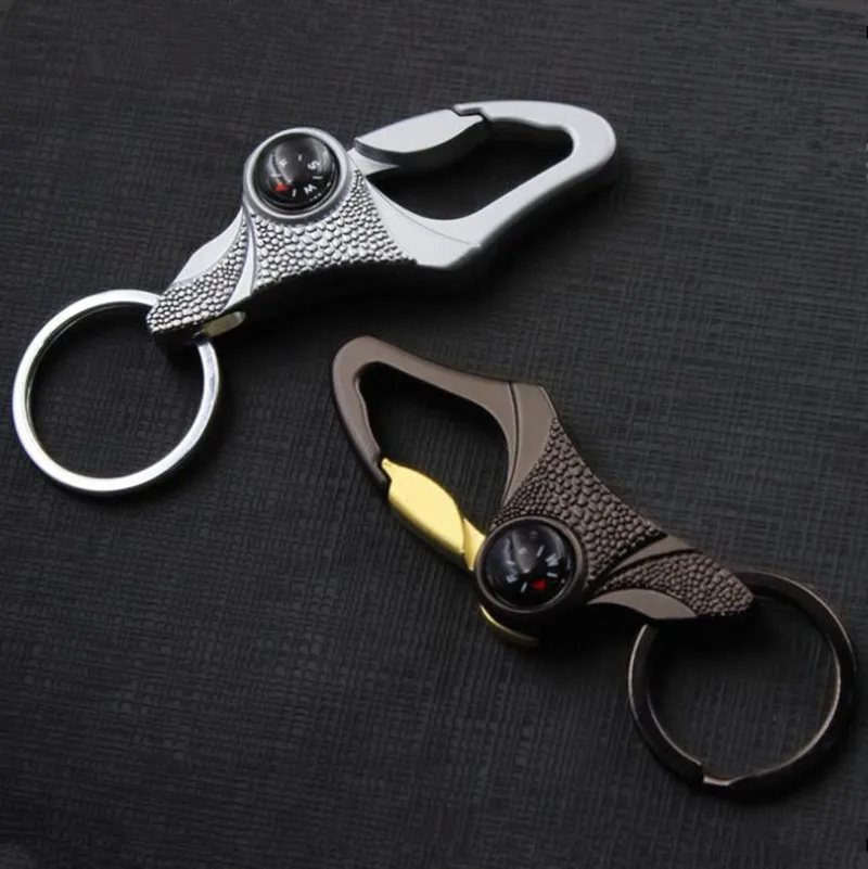 

One Piece Keychain New Multifunctional Key Chain Hiking Metal Carabiner Mini Compass Sporting Outdoor Goods Bulk Wholesale
