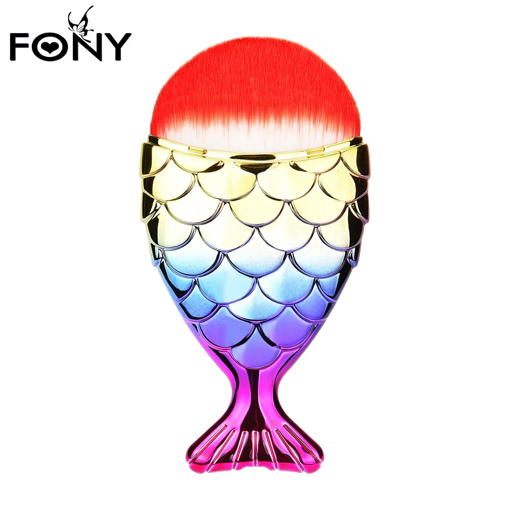 

Luxury Makeup Fish Scale Makeup Brush Fishtail Bottom Brush Powder Blush Makeup Cosmetic Brushes Tool