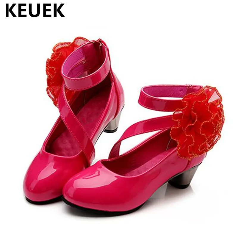 

NEW Children Dance Shoes High-heeled Leather Shoes Girls Princess Fashion Party Moccasins Baby Kids Single Shoes 04