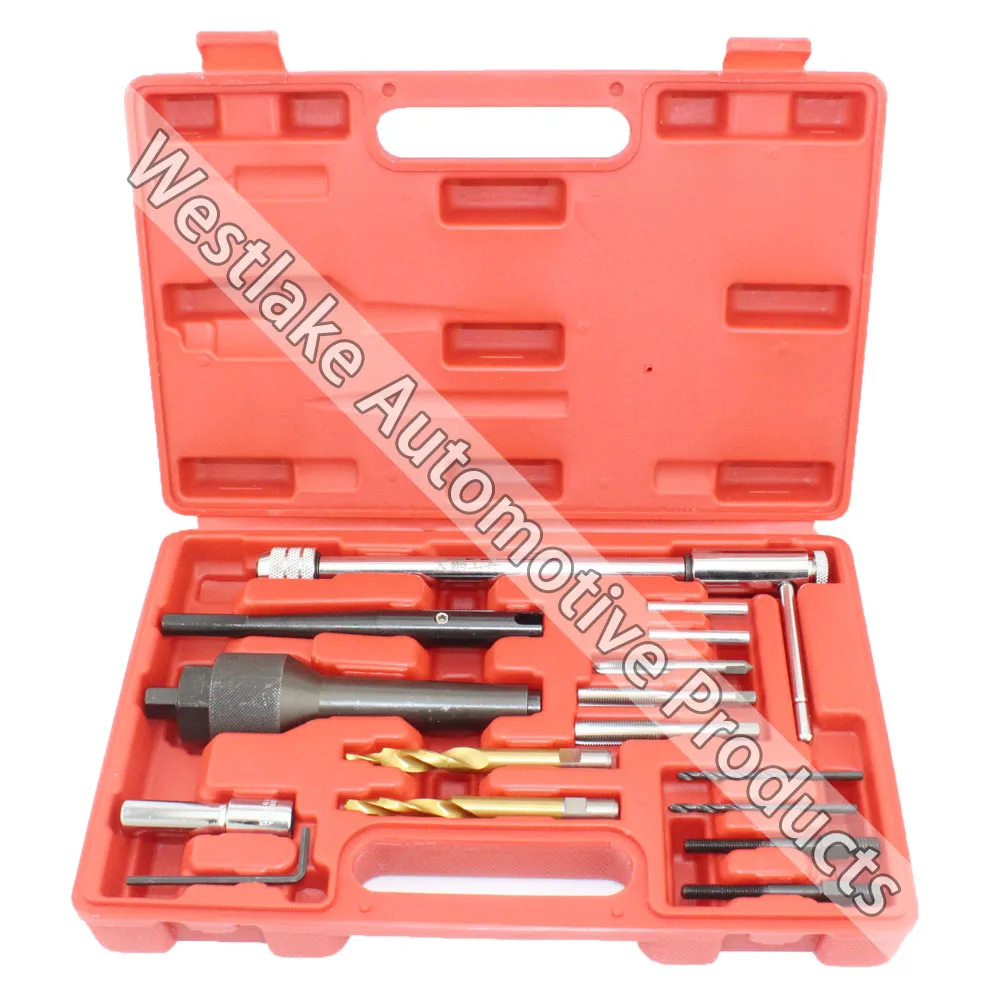 16pcs Damaged Glow Plug Removal Installation Kit & Thread Repair Tool