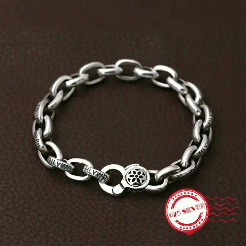 

S925 sterling silver men's bracelet personalized fashion jewelry handmade retro rough twist shape 2018 new gift to send lover