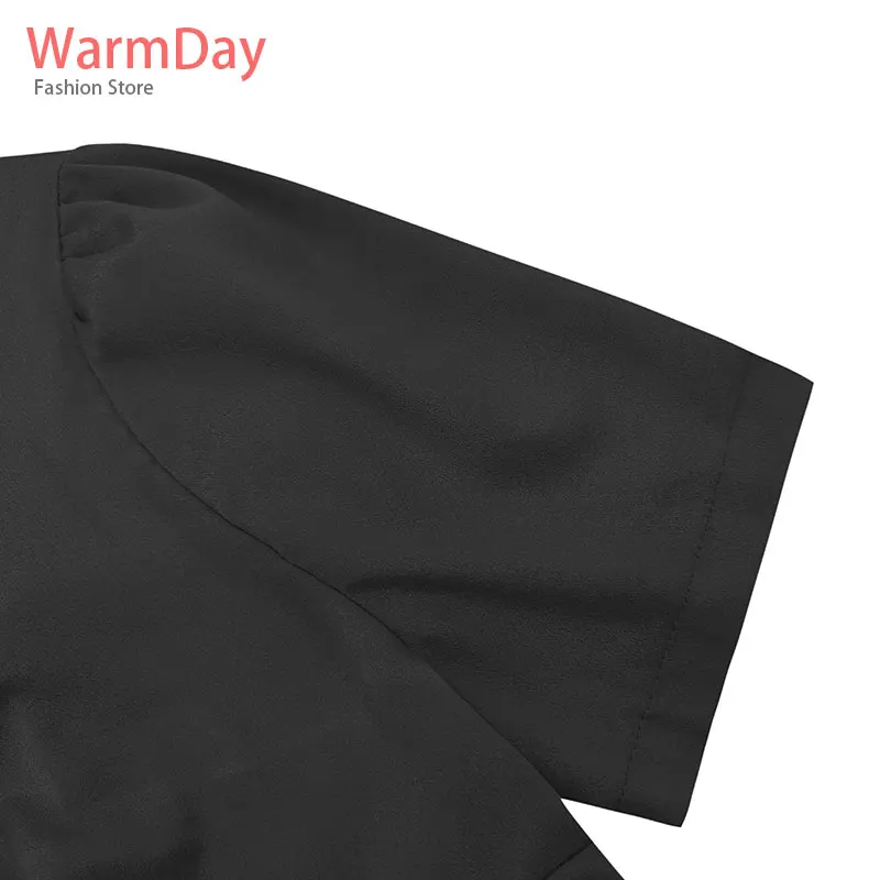 Warmday 2019 летние женские рубашки короткий рукав шифоновый с открытыми плечами