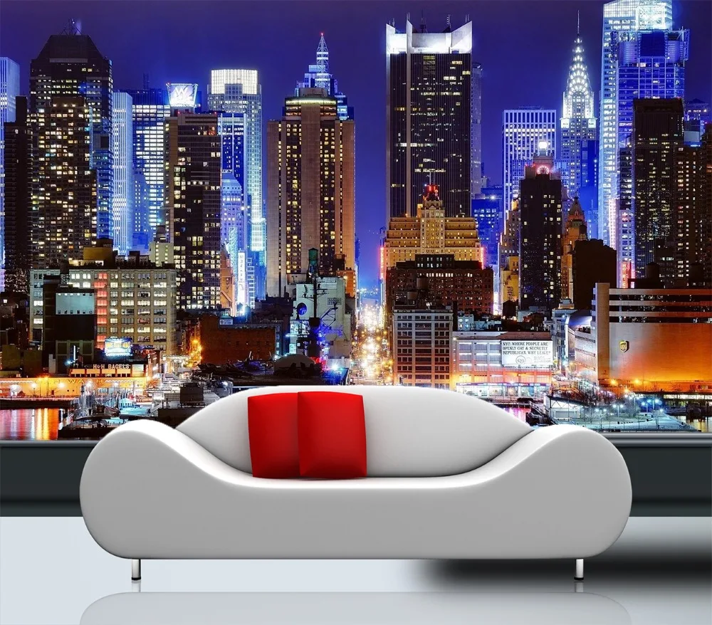 

[Self-Adhesive] 3D Light New York Building 049 Wall Paper mural Wall Print Decal Wall Murals
