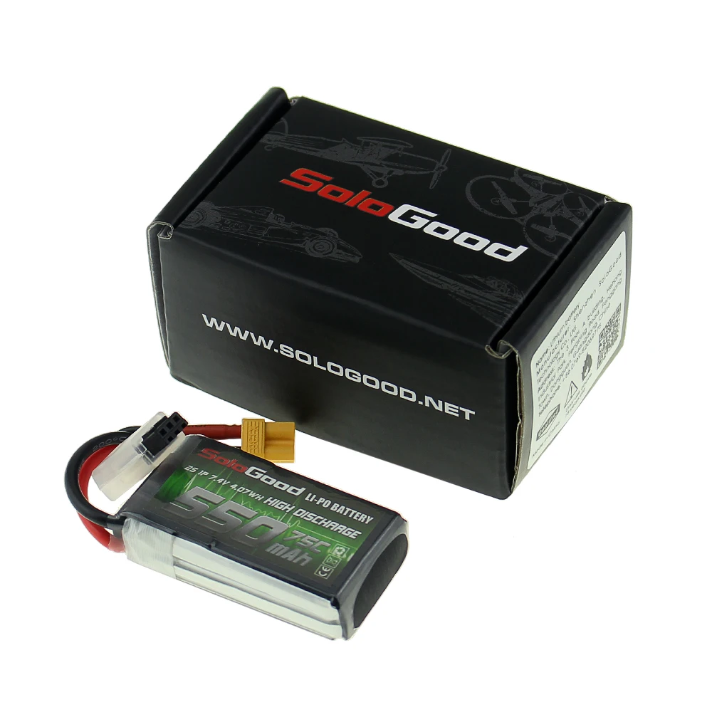 SoloGood  Lipo Batteries Li-Po Battery 2S 3S 4S 6S 550mAh 1150mAh 1500mAh 3200mAh 75C 100C RC Fixed Wing Helicopter Racing Drone