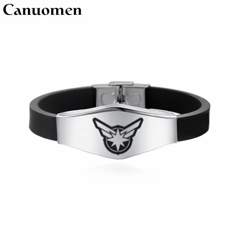 

Canuomen Captain Marvel Logo Bracelet 5 Styles Superhero Stainless Steel Bracelets Gifts for Boys Adjustable Bracelet Jewelry