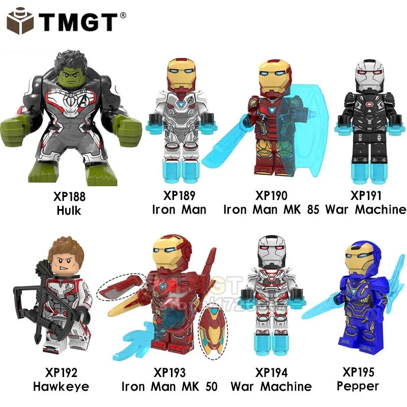 

Single Iron Man MK 85 MK 50 Pepper Hulk Quantum Set Hawkeye Building Blocks Toy For Children