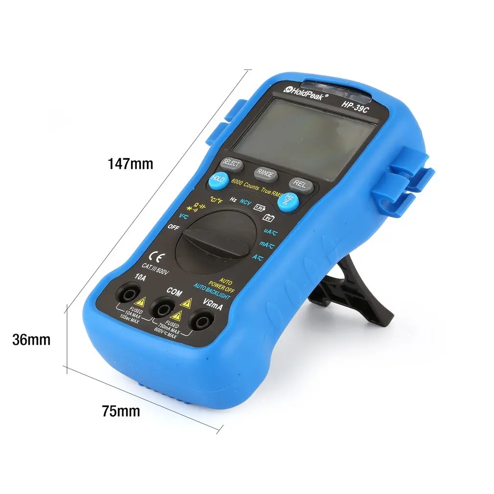 HoldPeak HP 39C Цифровой мультиметр автоматический тестер диапазона AC/AC 6000 отсчетов