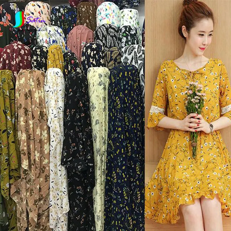

High-quality Chiffon Printed Fabric Impermeable Elastic Dress Shirt Spring Summer Autumn Fashion Apparel Fabrics Width 1.5mS283P