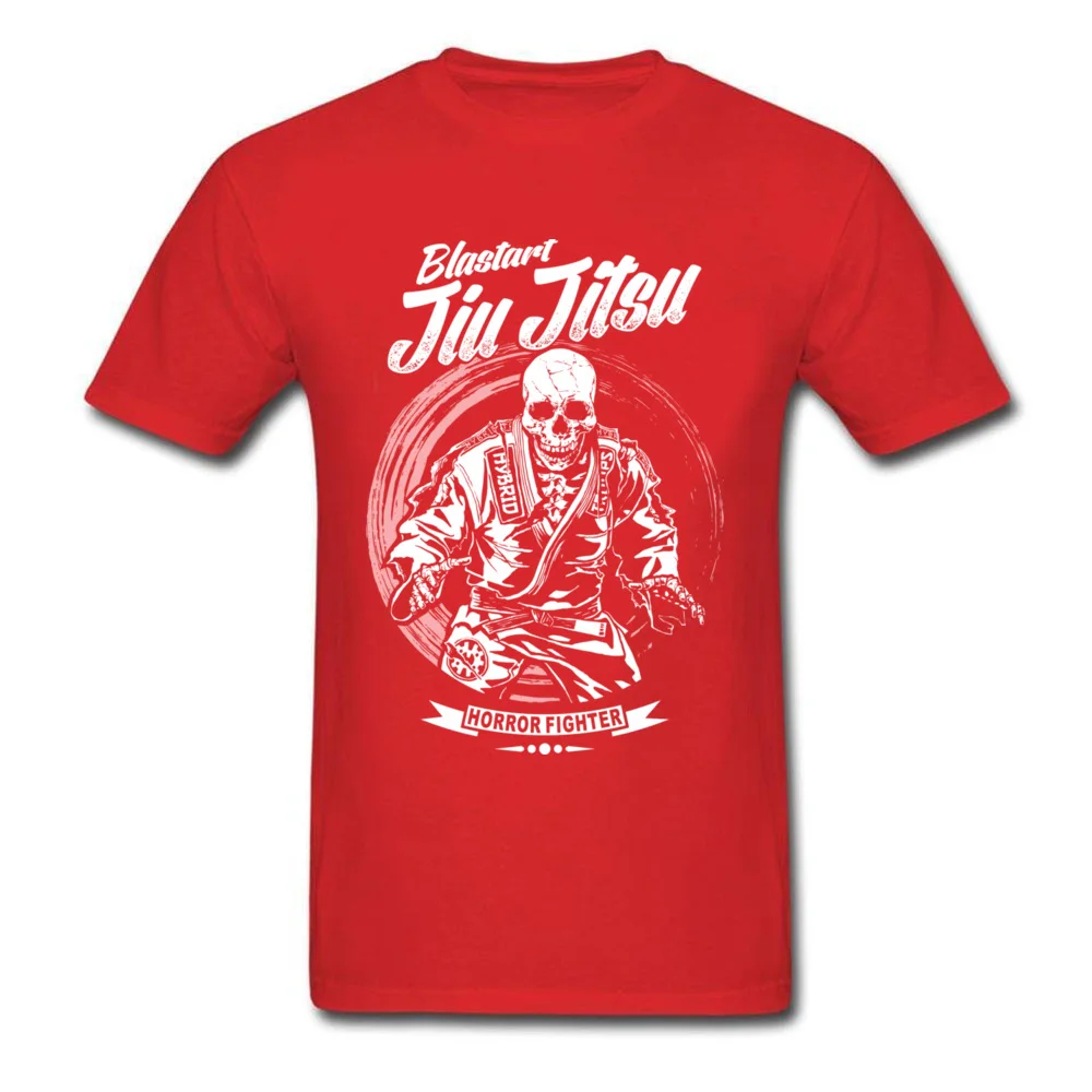 Jiu jitsu Horror Fighter 100% Cotton Fabric Men's Short Sleeve Tees Summer Autumn T Shirts Normal Tee Shirt Company Round Collar Jiu jitsu Horror Fighter red