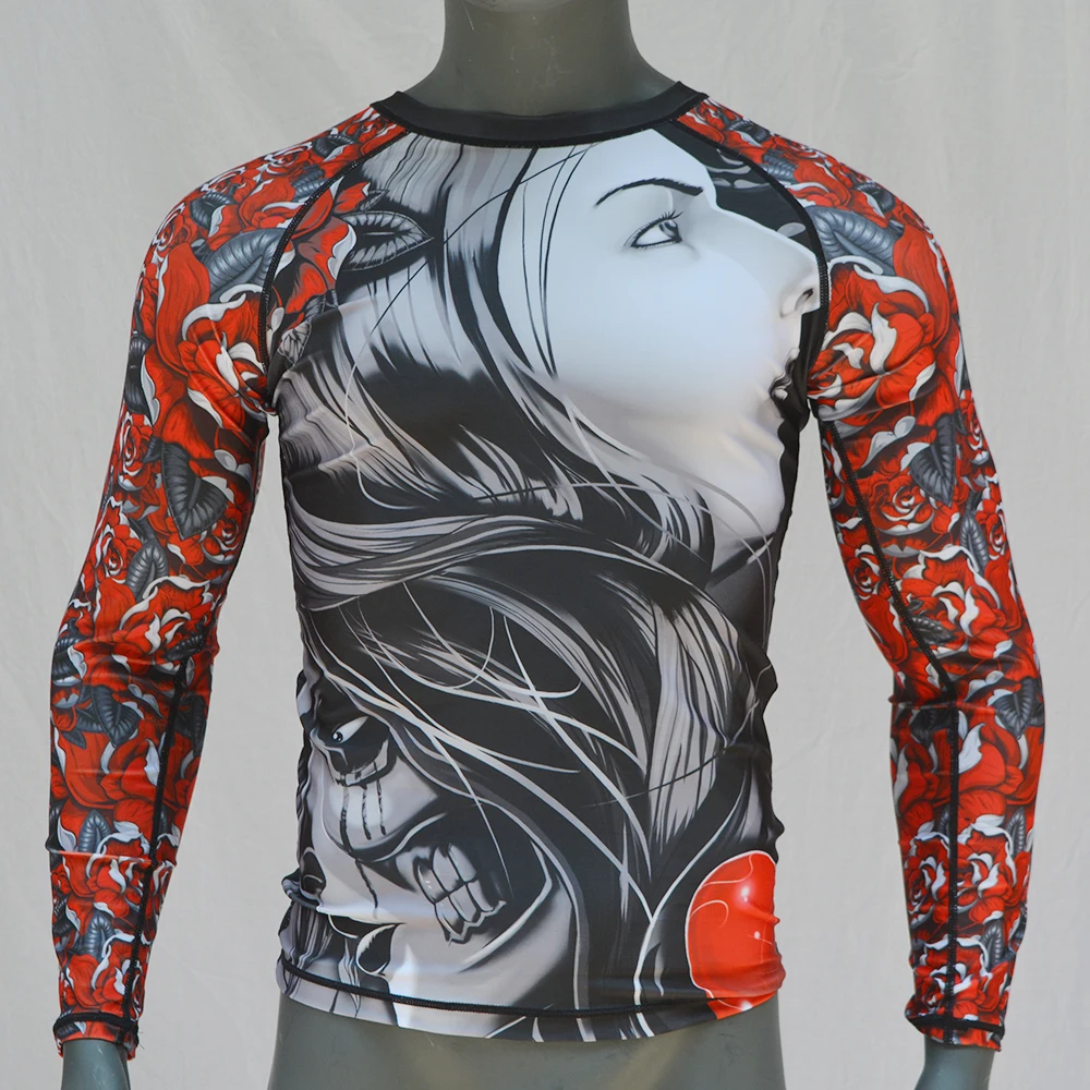 Сублимированная печатная купальная рубашка для мужчин с длинным рукавом UPF50 купальный гидрокостюм для дайвинга Топ для серфинга