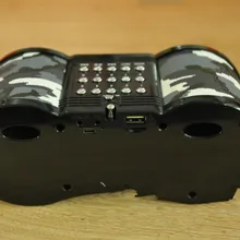 Fm-радио USB/TF карты Динамик MP3 музыкальный плеер камуфляж телескоп карты Динамик портативные аудио Регулировка звука аудио вход