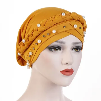 

Milk Silk Muslim Hijab Braid Wrap Stretch Turban Hat Hair Care Islamic Jersey Head Scarf Chemo Cap Head Wrap