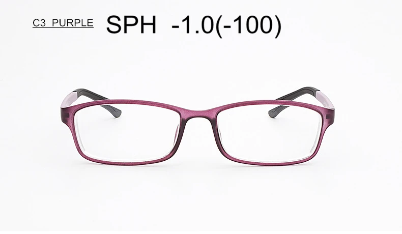 SUMONDY SPH-0,5 до-6,0 очки для близорукости для мужчин и женщин модный бренд TR90 оправа Очки для близоруких с диоптрией F168 - Цвет оправы: C3 (-1.0)