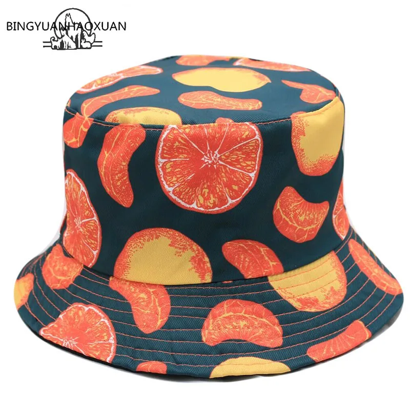 BINGYUNAHAOXUAN Панама, шляпа-Панама для мужчин и женщин летняя кепка с покрывалом оранжевая шапка с принтом хип хоп Gorros рыбалка, рыбак шляпа