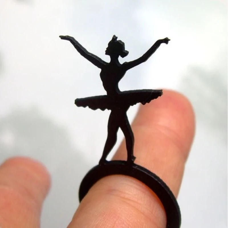 

Ballerina Shape Ring Acrylic Lightweight Sexy Sweet Actress Dancer Rings Music Party Creative Jewelry Dance Art Lovers fine Gift