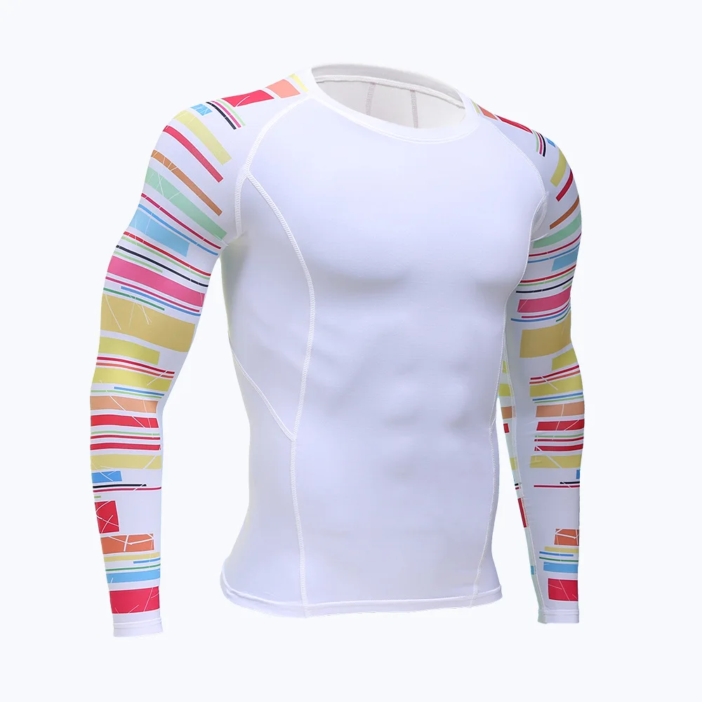 Мужская брендовая футболка Rashguard с длинными рукавами для фитнеса Горячая рубашка
