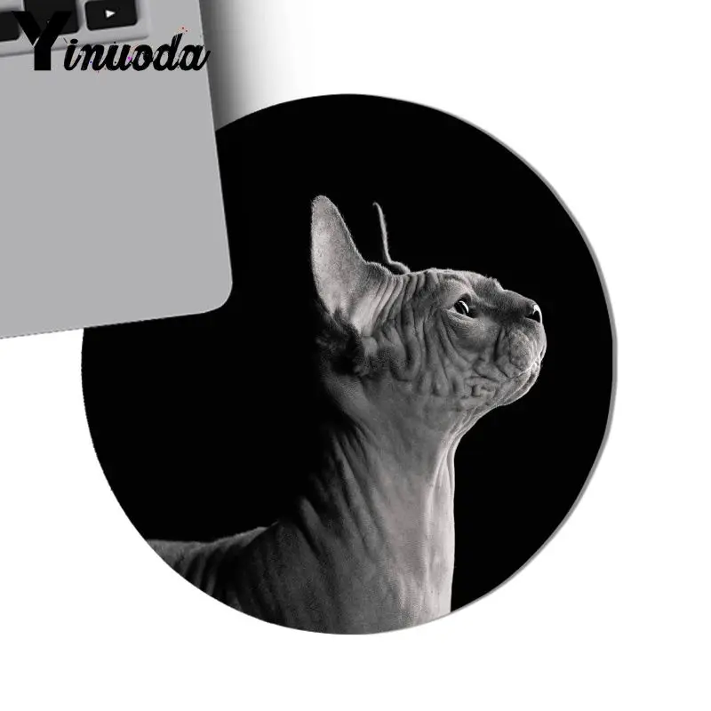 Yinuoda New Design cool Sphynx cat Mousepads gamer gaming Mouse pads Computer Peripherals Keyboard Pad Home Gifts Mat - Цвет: 22x22cm