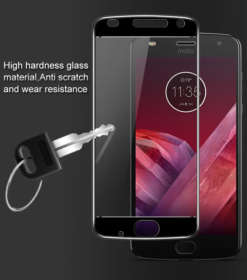 3D закаленное стекло для Motorola Moto Z2 Play Полное покрытие экрана Взрывозащищенная